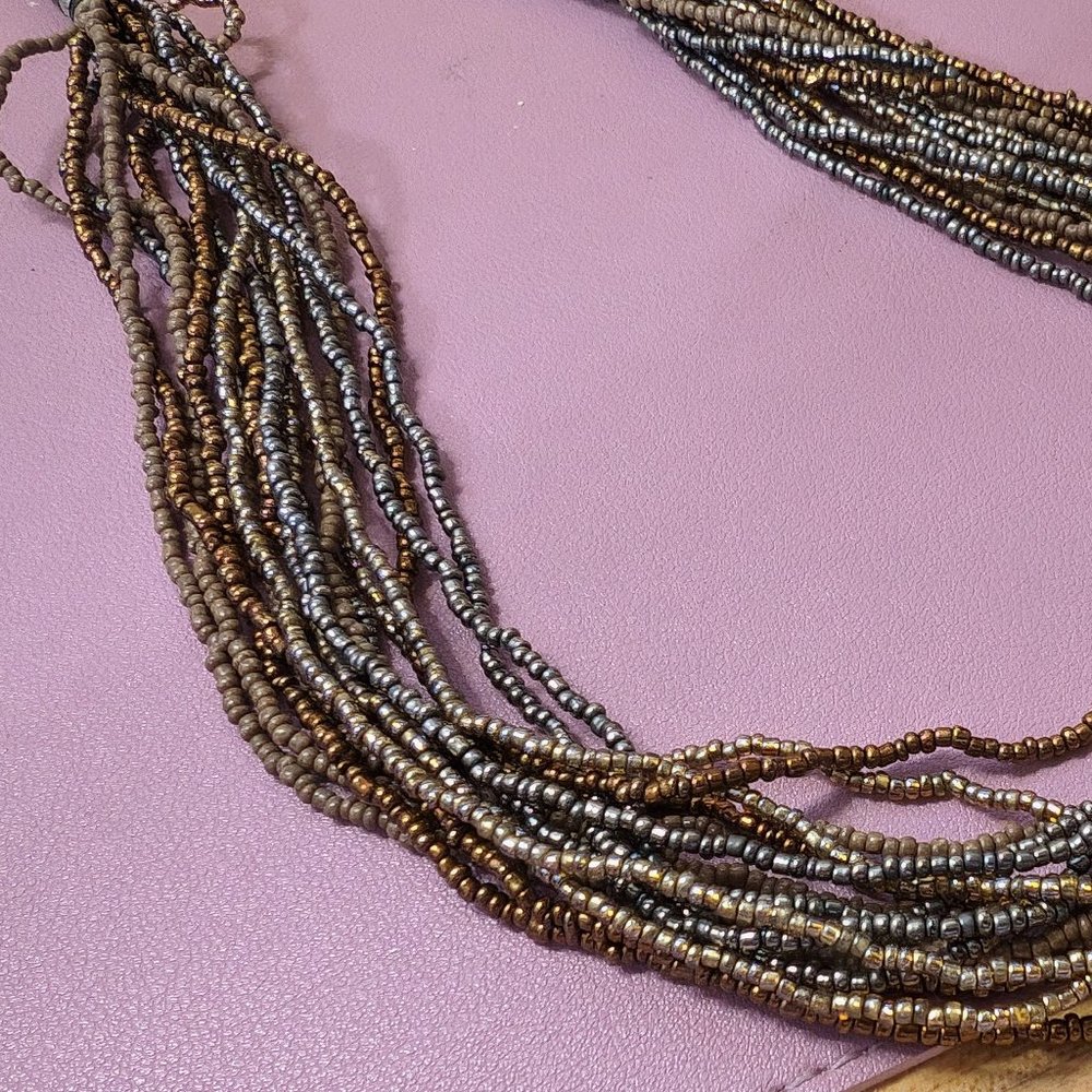 Brown beaded chunky necklace